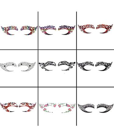 Eye Shadow Tattoo Sticker Makeup Transfer - Colorful Lace Party Stickers - 20pcs/10 Pairs - Buy Online on GoSupps.com