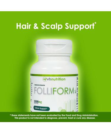 FOLLIFORM DHT Blocker 1500mg - Natural Hair Loss Supplement for Men and Women - Saw Palmetto, Pygeum, Nettle Root Formula - Buy Online on GoSupps.com