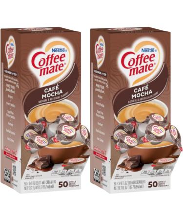 Coffee-Mate Single Serve Creamers Caf Mocha - 50CT | Coffee Creamer Liquid | Creamy Milk Chocolate Flavor | Cholesterol Free Lactose Free and Kosher Dairy | Pack of 2 - Buy Online on GoSupps.com