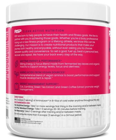 AminoLean Pre Workout Powder - Amino Energy & Weight Management with BCAA & Natural Caffeine - Preworkout Boost for Men & Women - Fruit Punch Flavor - 30 Servings - Buy Online on GoSupps.com