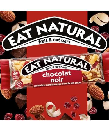Eat Natural - Barres aux Fruits et aux Noix Sans Gluten - Cranberries Amandes Noix de Coco Chocolat Noir - 5 x 3 barres (40g) - Buy Online on GoSupps.com