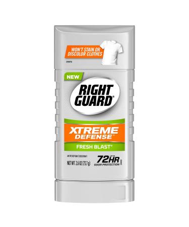 Right Guard Xtreme Defense Antiperspirant Deodorant Invisible Solid Stick Fresh Blast 2.6 Ounce