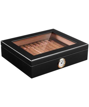 Handmade Cigar Humidor Cedar Cigar Desktop Box with Humidifier and Hygrometer Decorative Box