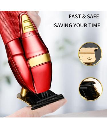 USB Rechargeable Hair Clippers & Beard Trimmer | Electric Grooming Kit for Men - Red - Buy Online on GoSupps.com