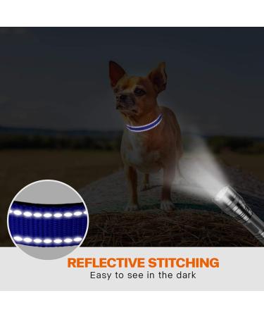 Taglory Dog Collar - Soft Padded Neoprene Adjustable Reflective Nylon for Puppies - Dark Blue XS (1 Pack) | Durable & Comfortable Training Essential - Buy Online on GoSupps.com