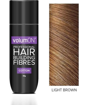 Volumon Professional Hair Building Fibres 28g - Hair Loss Concealer - Cotton - Up to 30 Uses - Light Brown - Buy Online on GoSupps.com