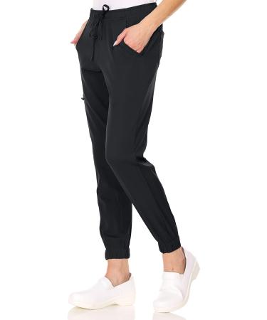 Mini Marilyn Scrub Joggers - 4-Way Stretch, Elastic Waistband, Large Black - Buy Online on GoSupps.com