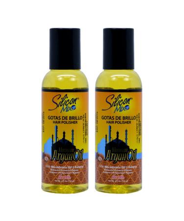 Silicon Mix Moroccan & Argan Gotas De Brillo Hair Polisher Oil 4ozPack of 2