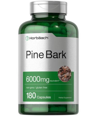 Horb ach Pine Bark Extract | 6000 mg | 180 Capsules | Standardized to Contain 75% Proanthocyanidins | Non-GMO Gluten Free Supplement | High Potency