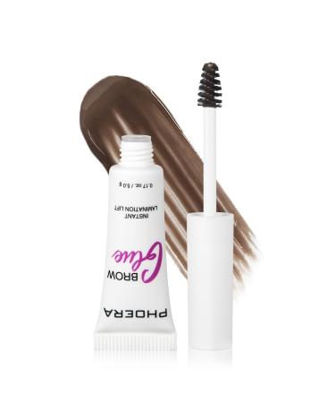 Phoera Eyebrow Gel Long-lasting Eyebrow Tint Waterproof Brow Gel Hhigh Pigment Eyebrow Mascara Vegan Formula Tinted Brow Mascara for Full Shaped Brows (04 Dark Brown)