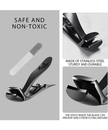 1 Black Nail Clippers and 1 Stainless Steel File with Storage Box Nail Clipper Manicure Set Toenail Clippers Nail Scissors Hand and Foot Care Tools - Buy Online on GoSupps.com