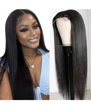 RXY Lace Front Wigs Human Hair Pre Plucked with Baby Hair 180 Density 4x4 Straight Lace Closure Human Hair Wigs for Black Women Natural Black Color 20 Inch 20inch (51cm) 4x4 straight wig