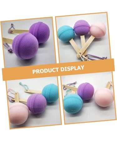 FRCOLOR 3pcs Long Handle Bath Sponge Set - Comfortable Handheld Blue Lollies & Ice Cream Design for Women | Perfect for Cleansing & Back Scrubbing - Buy Online on GoSupps.com