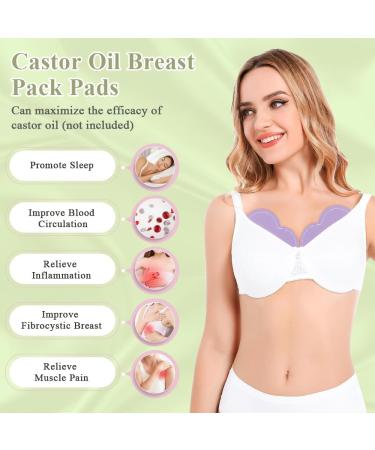 2 Pack Organic Bamboo Cotton Castor Oil Pads - Cyst Compress - Washable Reusable Nursing Pads for Sleeping (Castor Oil Not Included) - Buy Online on GoSupps.com