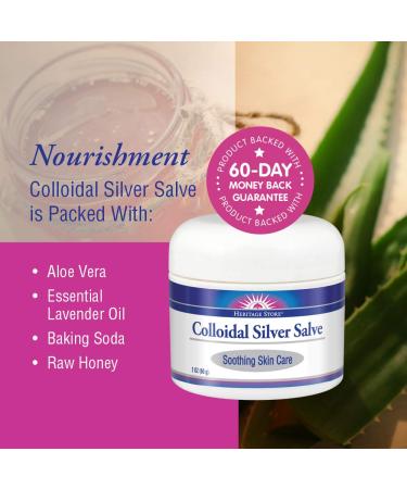Heritage Store Colloidal Silver Salve 2 oz | Natural Skin Relief & Healing - Buy Online on GoSupps.com