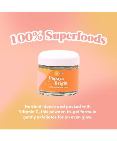 GOLDE Papaya Bright Superfood Facial Mask - 100% Organic, Anti-Pollution, Vegan, Cruelty-Free (1 oz) - Buy Online on GoSupps.com