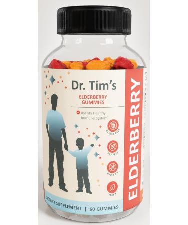Gottohavit Dr. Tim's Elderberry Gummies for Kids Immune Support Vitamin C Zinc Non-GMO Gluten-Free