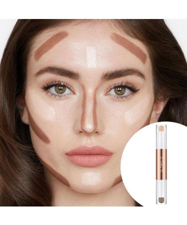 jojomis Highlighters Stick Double-Head Makeup Concealer Contouring Cream Set Face Highlighters Sticks - Beige + Cold Brown - Buy Online on GoSupps.com