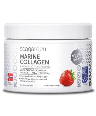 Collag ne Marin Type 1 Boire - Peptides Hydrolys s + Vitamine C Compl ment Alimentaire Go t Fraise Peau Hydrat e Articulations Souples - 150 g (30 Portions)