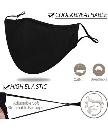 10 Pack Black Reusable Cloth Face Masks | Adjustable Washable & Breathable Protection for Men & Women - Buy Online on GoSupps.com