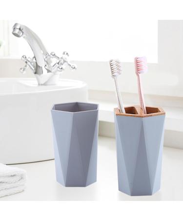 Eco-Friendly Hexagonal Toothbrush Cup & Minimalist Bathroom Set - Gray | Stylish Bathroom Accessories - Buy Online on GoSupps.com