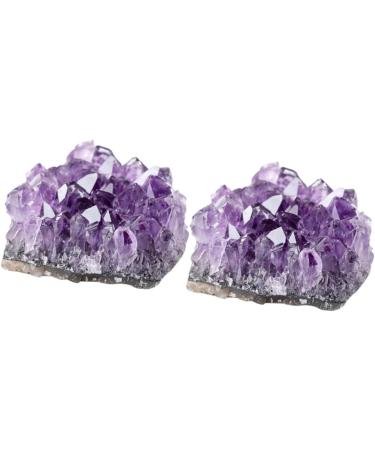 FOMIYES 4 Pcs Natural Crystal Cluster Crystal Ornament Rough Stone Purple Natural Minerals Multifunction - Buy Online on GoSupps.com