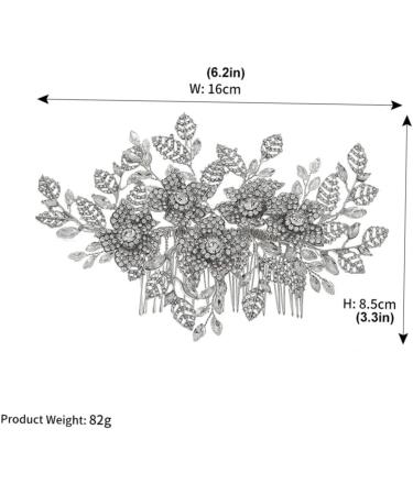 Ipetboom bride hair combs hair accessories for women wedding European and American accessories hair comb silver hair clips hollow out Hair up headgear alloy comb bride - Buy Online on GoSupps.com