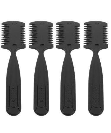 WOONEKY 4Pcs Double Hair Comb Trimmer Hair Comb Hair Trimmer Razor Comb For Women Hair Trimmer Razor Comb Hairdressing Comb Professional Womens Razor Comb Styling Comb Black