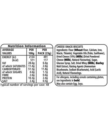 Jacob's Mini Cheddar's Original Box Of 48 x 23g On-The Go Snack Baked with Real Cheese With A Classic Recipe Boxed Treatz - Buy Online on GoSupps.com