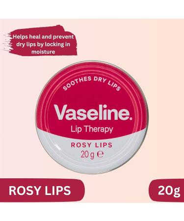 MM Vaseline Lip Therapy Rosy Lips - Moisturising Lip Balm with Rose Tint + Free Skincare Sample - Long-Lasting Hydration & Protection for Dry Lips - 20g Tin (6) - Buy Online on GoSupps.com