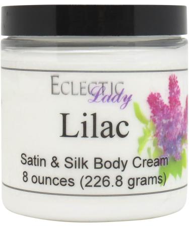 Eclectic Lady Lilac Satin & Silk Cream Body Lotion 8 oz - Shea Butter Aloe Silk Amino Acids Vitamin E Phthalate-Free Handcrafted in USA - Perfect For Women 8 Ounce (Pack of 1)