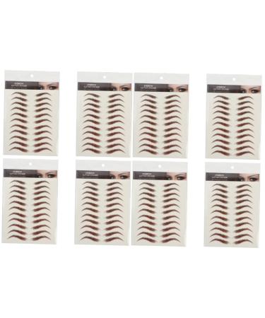 Beavorty 8 Sheets Waterproof Eyebrow Stickers Waterproof Makeup Imitation Eyebrow False Eyebrows Cosmetics 4d