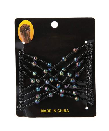 Women Girl Magic Easy Hair Beads Slide Stretchy Comb Clip Stretchable Hairpin Comb Hairpin for Women Girls Hair Accessory Black