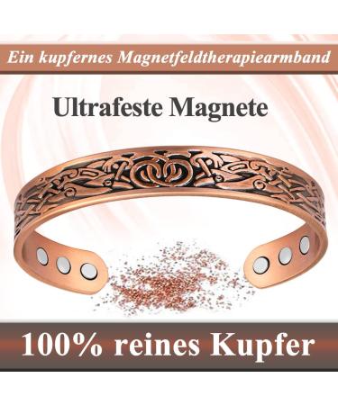 VicMAG Pure Copper Magnet Cuff Bracelet for Men | Arthritis Pain Relief Therapy | Adjustable Size | Gift Box Included - Buy Online on GoSupps.com