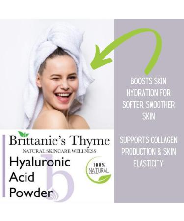 Brittanie's Thyme Pure Hyaluronic Acid Serum Powder 100g | High Molecular Weight, Cosmetic Grade, 100% Natural | Boosts Skin Hydration for Soft, Smooth Skin - 3.52oz - Buy Online on GoSupps.com