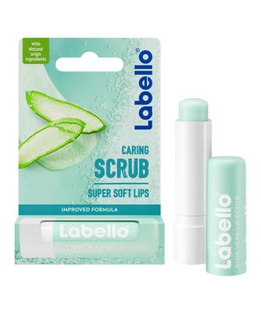 LABELLO Moisturizing Lip Scrub Stick (1 x 5.5 ml), Lip Exfoliator with Sugar Particles, Nourishing Lip Care with Organic Aloe Vera & Vitamin E
