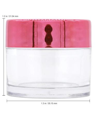 Beauticom 7g Thick Wall Clear Acrylic Jars - Leak Proof for Cosmetics & Beauty | 72 Pieces with Metallic Rose Pink Gold Lids - Buy Online on GoSupps.com