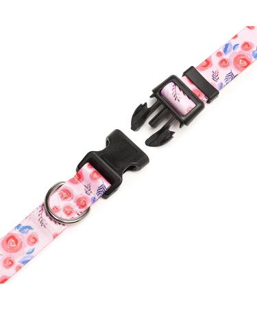 Mercano Adjustable Dog Collar - Soft Nylon Comfort & Durable Design for Small Medium Breeds & Puppies (Medium Rose) - Buy Online on GoSupps.com