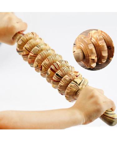 HUPYOMLER 9-Wheel Wooden Abdominal Massage Roller | Muscle Relaxation & Anti-Cellulite Acupuncture Massager - International Shipping Available - Buy Online on GoSupps.com
