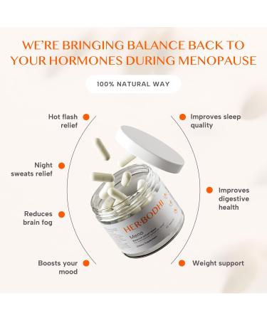 Meno - Menopause Hormonal Balance Supplement for Women | Estrogen Soy Isoflavones Ashwagandha & Black Cohosh for Hot Flashes & Night Sweats Relief | 60 Capsules - Buy Online on GoSupps.com