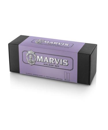 Marvis Jasmin Mint Holder Set Toothpaste 85 ml plus tube holder violet 1 piece