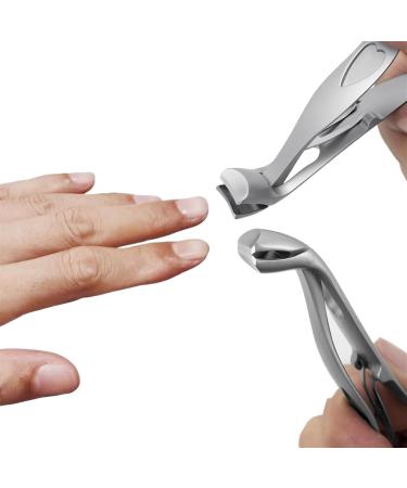SVAASA Nail Clippers Nail Clippers Angled Bent Head Super Sharp Wide Jaw Opening for Hard/Thick Fingernails and Toenails (Color : Silver) - Buy Online on GoSupps.com