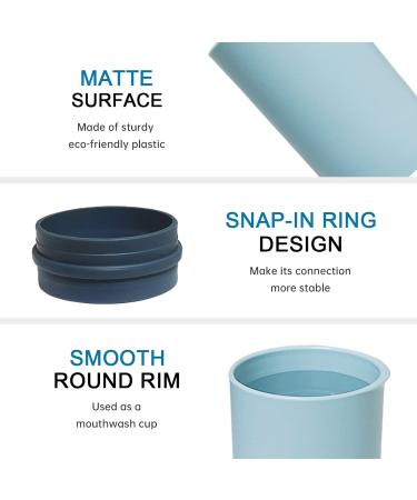 2 Pcs Portable Travel Toothbrush Case with Cup | Toothbrush Holder for Traveling, Camping, Home & School - Deep Blue-Sky Blue - Buy Online on GoSupps.com