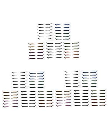 Healvian 108 Pairs Glitter Eyeliner Self Adhesive Eyeliner Sticker Adhesive Stickers Miss Double 1 count (Pack of 1) Assorted Colorx3pcs