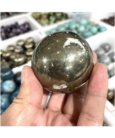 1pc Natural Pyrite Sphere Round Shape Stones Raw and Decoration Natural Quartz Crystals for Decoration Stone Generator HOMEZHOU 55mm - Buy Online on GoSupps.com