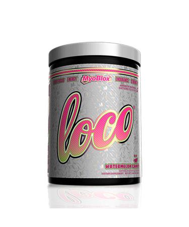 LOCO Pre-Workout Nitric Oxide Booster | Supports Muscle Pumps & Enhanced Vascularity | for Energy Focus & Intensity | 400mg of Natural Caffeine per Scoop (Watermelon Candy)