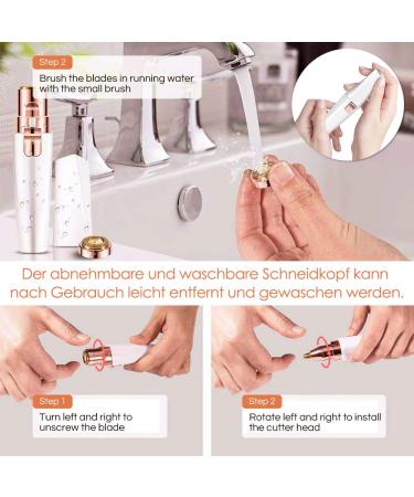 2 in 1 Rechargeable Eyebrow Trimmer & Hair Remover for Women - Painless Electric Razor with Light - Buy Online on GoSupps.com