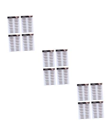 Beavorty 12 pcs eyebrow stickers decal stickers Brown Eyebrow Sticker 6D Hair-Like Eyebrows Stickers shaping
