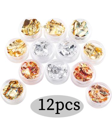 Manicure Irregular Aluminum Foil Nail Paper Gold Silver Nail Decorative Paper Glitter Manicure Paper 12 Cans Gold Silver Manicure Paper - Buy Online on GoSupps.com