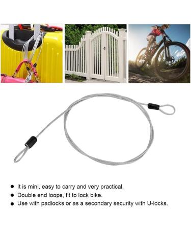 Security Steel Cable  Double Looped Stainless Steel Security Lock Cable for   Loop Cable Scooter Lock(Silver ) - Buy Online on GoSupps.com